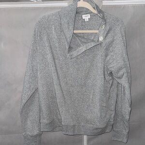 J. Crew Gray Button-Up Sweatshirt